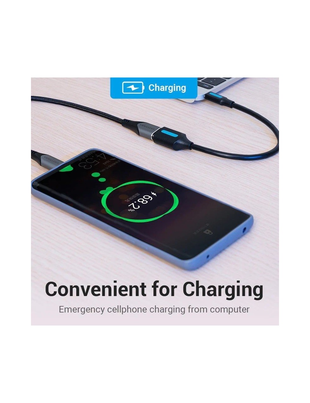 Adaptador USB 3.1 Tipo-C Vention CCVBB/ USB Tipo-C Macho - USB Hembra