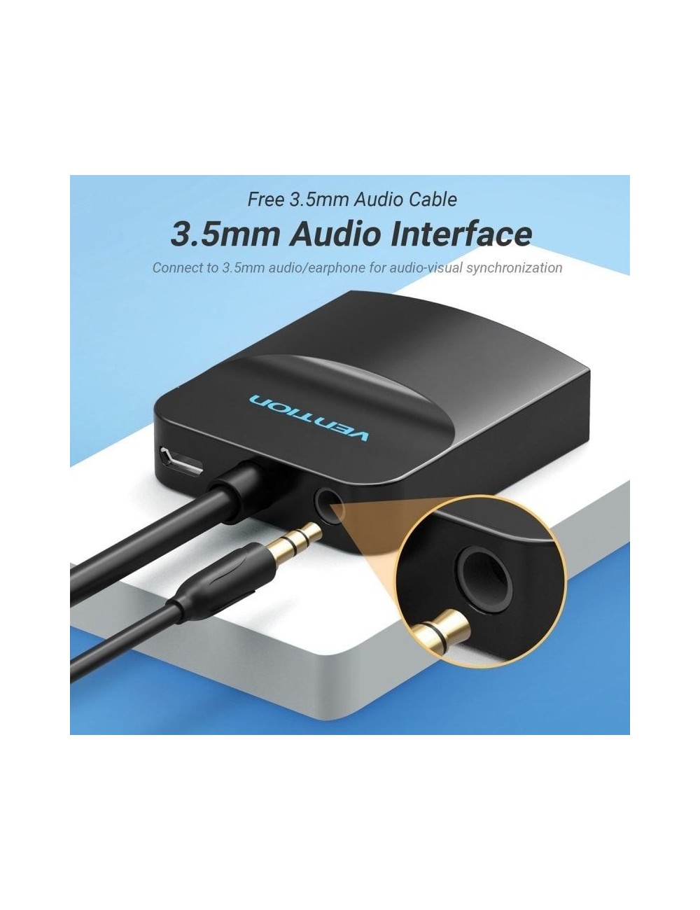 Conversor Vention 42161 HDMI Macho - VGA Hembra - Jack 3.5 Hembra/ 15cm/ Negro