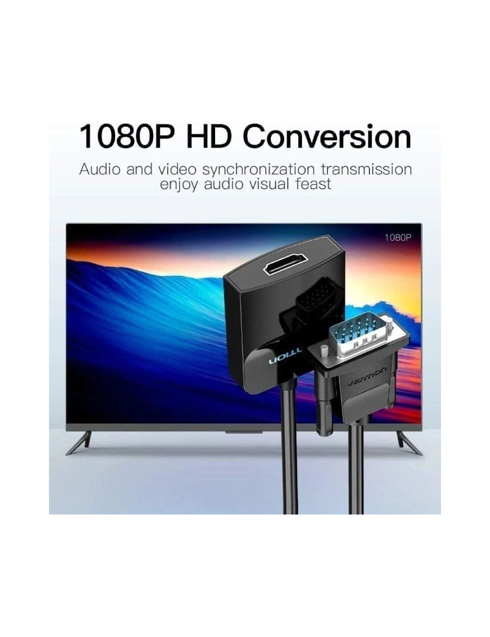 Cable Conversor Vention ACNBF/ VGA Macho - HDMI Hembra/ 1m/ Negro