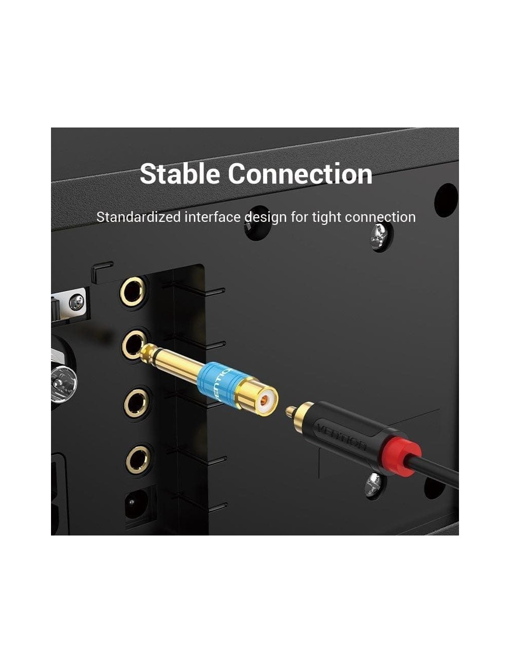 Adaptador Jack Vention VDD-C03/ RCA Hembra - Jack 6.5 Macho/ Azul