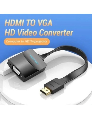 Conversor Vention 74345/ HDMI Macho/ VGA Hembra/ 15cm/ Negro