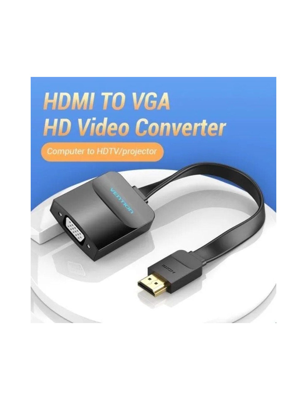 Conversor Vention 74345/ HDMI Macho/ VGA Hembra/ 15cm/ Negro