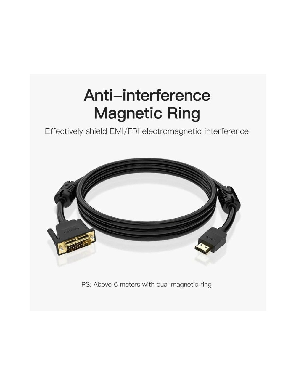 Cable Conversor Vention ABFBI/ DVI Macho - HDMI Macho/ 3m/ Negro