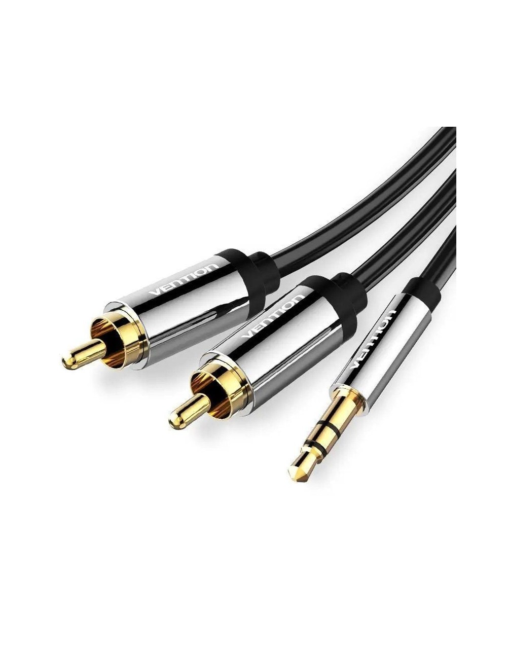 Cable Estéreo Vention BCFBH/ Jack 3.5 Macho - 2x RCA Macho/ 2m/ Negro
