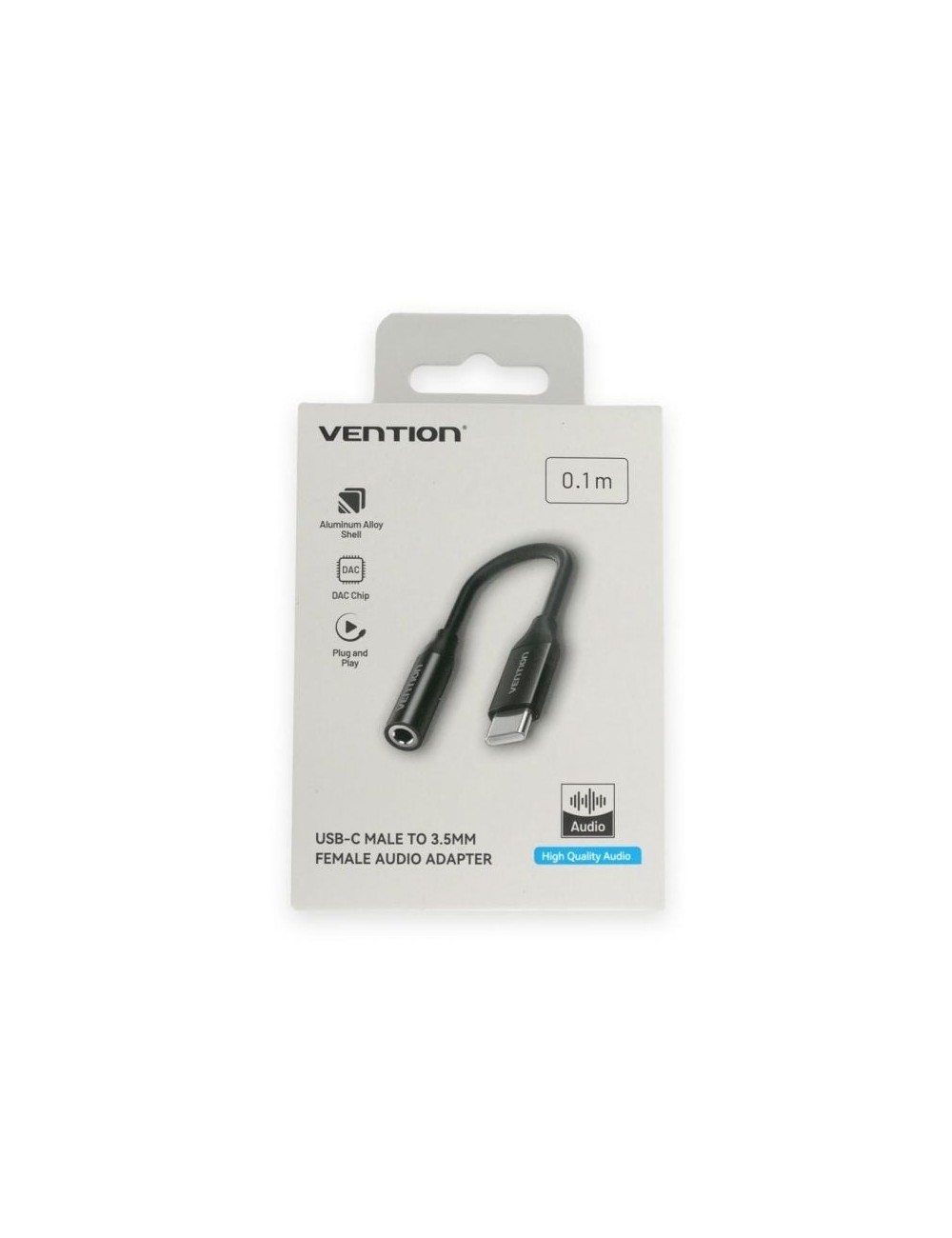 Conversor Vention BIHBA/ Jack 3.5 Hembra - USB Tipo-C Macho/ 10cm/ Negro