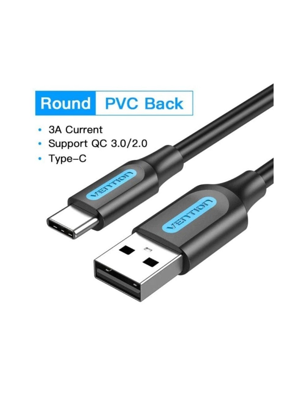 Cable USB 2.0 Tipo-C Vention COKBG/ USB Macho - USB Tipo-C Macho/ 480Mbps/ 1.5m/ Gris