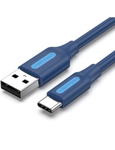 Cable USB 2.0 Tipo-C Vention COKLF/ USB Tipo-C Macho - USB Macho/ 480Mbps/ 1m/ Azul