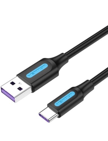Cable USB 2.0 Tipo-C Vention CORBH/ USB Macho - USB Tipo-C Macho/ 480Mbps/ 2m/ Negro
