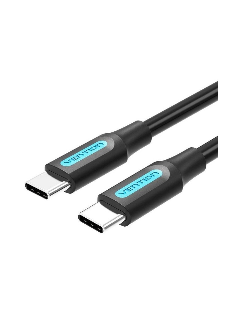 Cable USB 2.0 Tipo-C Vention COSBD/ USB Tipo-C Macho - USB Tipo-C Macho/ Hasta 60W/ 480Mbps/ 50cm/ Negro