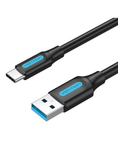 Cable USB 3.0 Tipo-C Vention COZBC/ USB Macho - USB Tipo-C Macho/ 5Gbps/ 25cm/ Negro