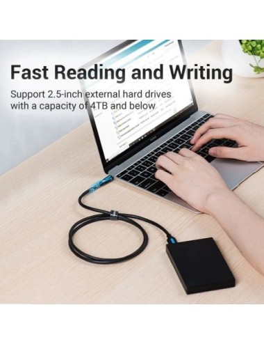 Cable USB 3.0 Vention CQABD/ microUSB Macho - USB Tipo-C Macho/ 5Gbps/ 50cm/ Negro