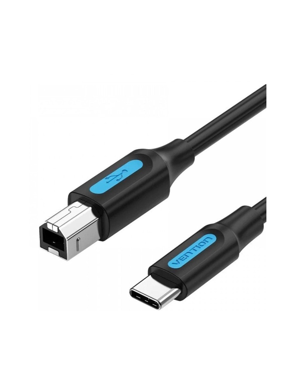 Cable USB 2.0 Impresora Vention CQUBF/ USB Tipo-B Macho - USB Tipo-C Macho/ 480Mbps/ 1m/ Negro