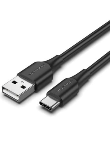 Cable USB 2.0 Tipo-C Vention CTHBC/ USB Tipo-C Macho - USB Macho/ 480Mbps/ 25cm/ Negro
