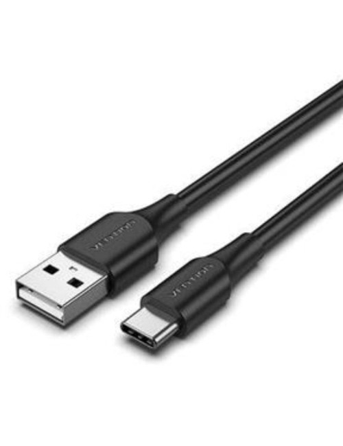 Cable USB 2.0 Tipo-C Vention CTHBF/ USB Tipo-C Macho - USB Macho/ 480Mbps/ 1m/ Negro
