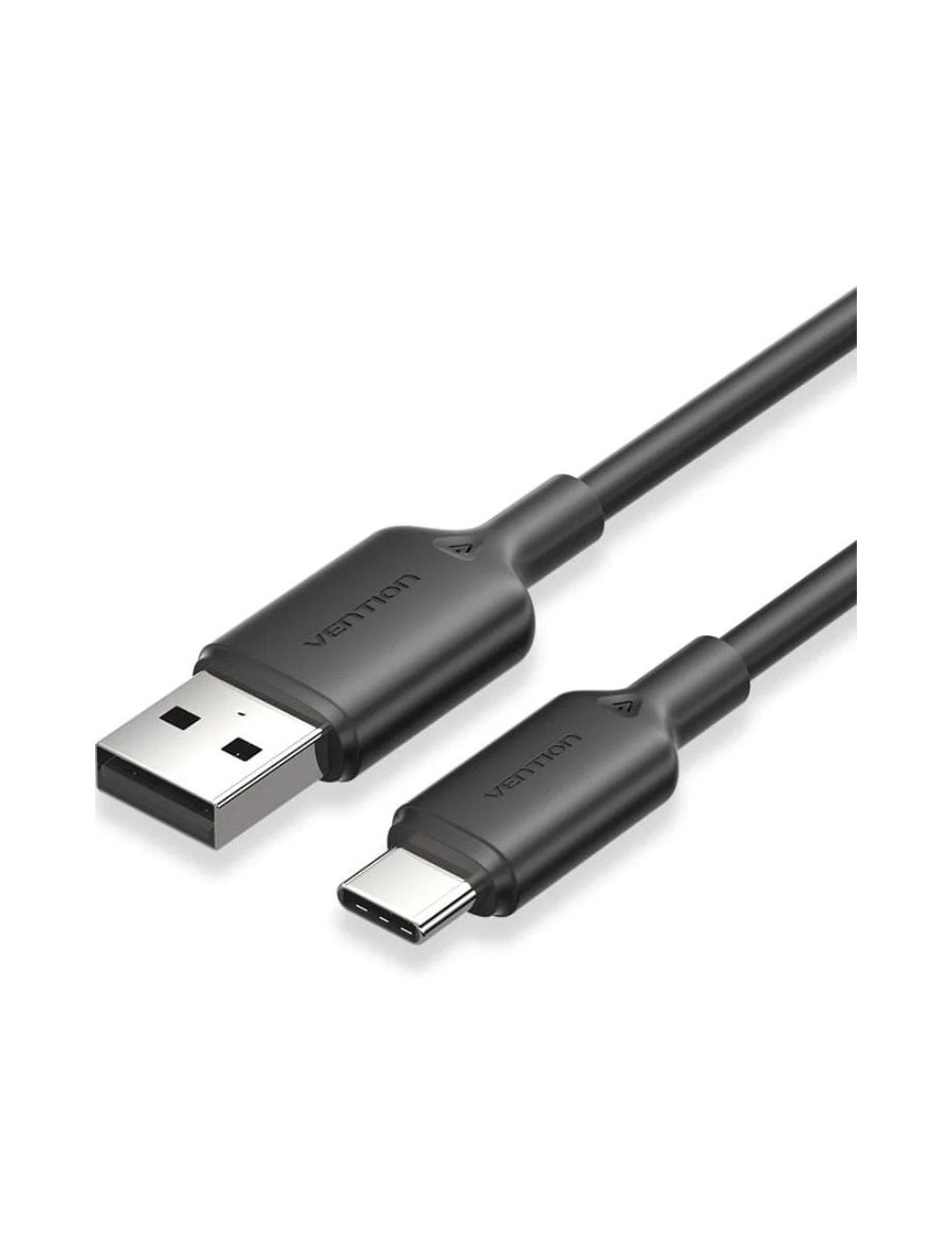 Cable USB 2.0 Tipo-C Vention CTQBH/ USB Tipo-C Macho - USB Macho/ Hasta 60W/ 480Mbps/ 2m/ Negro