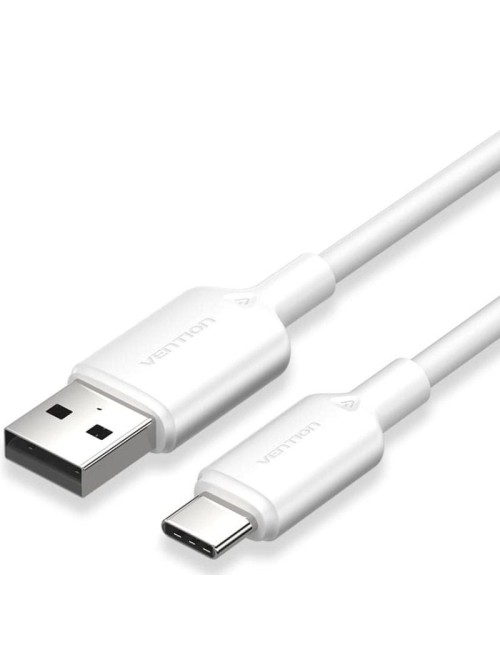 Cable USB 2.0 Tipo-C Vention CTQWH/ USB Tipo-C Macho - USB Macho/ Hasta 60W/ 480Mbps/ 2m/ Blanco