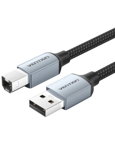 Cable USB 2.0 Impresora Vention CTTHG/ USB Tipo-B Macho - USB Macho/ 480Mbps/ 2m/ Gris