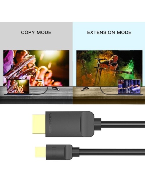Cable Mini DisplayPort 1.4 4K Vention HAABH/ Mini DisplayPort Macho - DisplayPort Macho/ 2m/ Negro