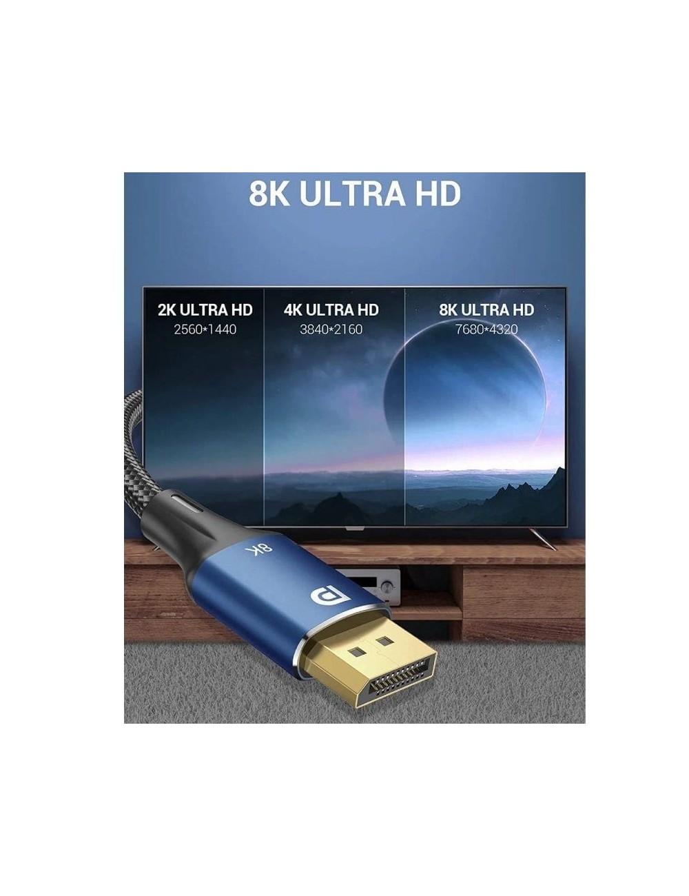 Cable DisplayPort 1.4 8K Vention HCELG/ DisplayPort Macho - DisplayPort Macho/ 1.5m/ Azul