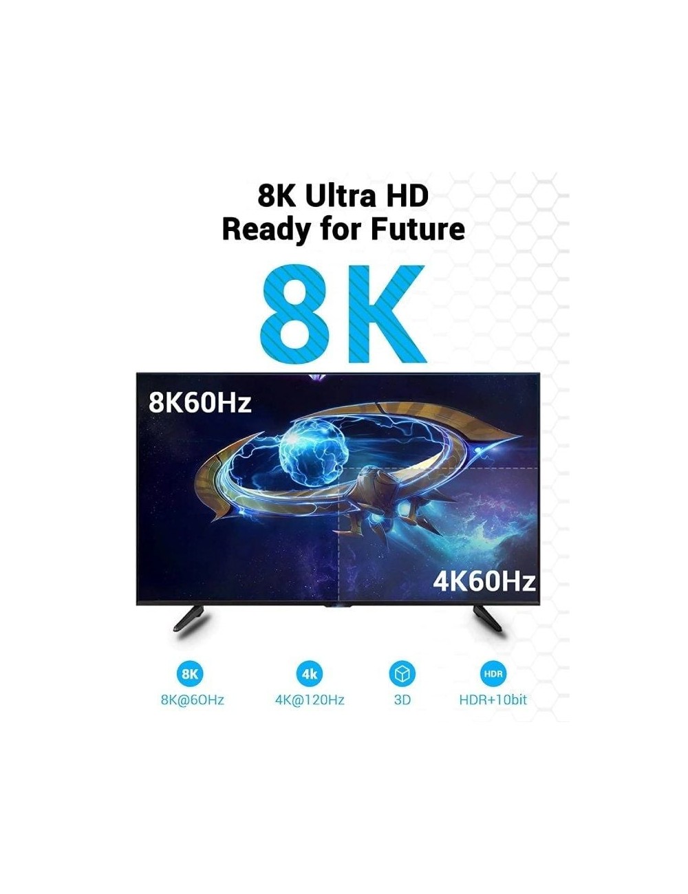 Cable HDMI 2.1 8K Vention AANBI/ HDMI Macho - HDMI Macho/ 3m/ Negro
