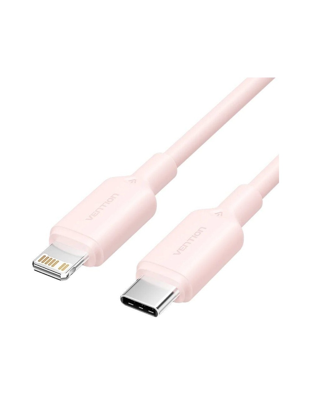 Cable USB 2.0 Tipo-C Lightning Vention LAKPF/ USB Tipo-C Macho - Lightning Macho/ Hasta 27W/ 480Mbps/ 1m/ Rosa