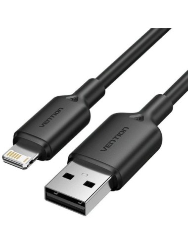 Cable USB 2.0 Lightning Vention LAMBH/ USB Macho - Lightning Macho/ 480Mbps/ 2m/ Negro