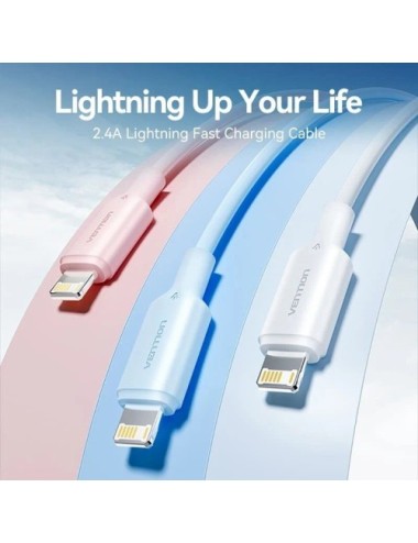 Cable USB 2.0 Lightning Vention LAMSF/ USB Macho - Lightning Macho/ 480Mbps/ 1m/ Azul