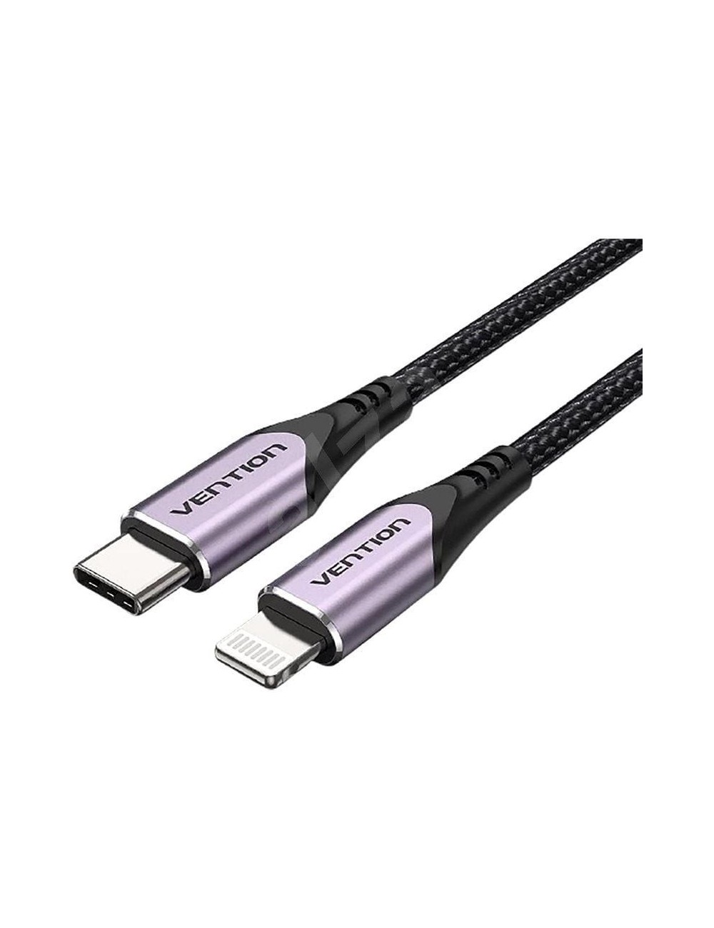 Cable USB 2.0 Tipo-C Lightning Vention TACVF/ USB Tipo-C Macho - Lightning Macho/ 480Mbps/ 1m/ Morado