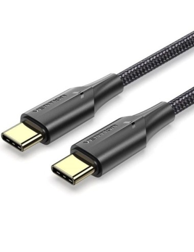 Cable USB 2.0 Tipo-C 3A Vention TAUBH/ USB Tipo-C Macho - USB Tipo-C Macho/ 480Mbps/ 2m/ Negro