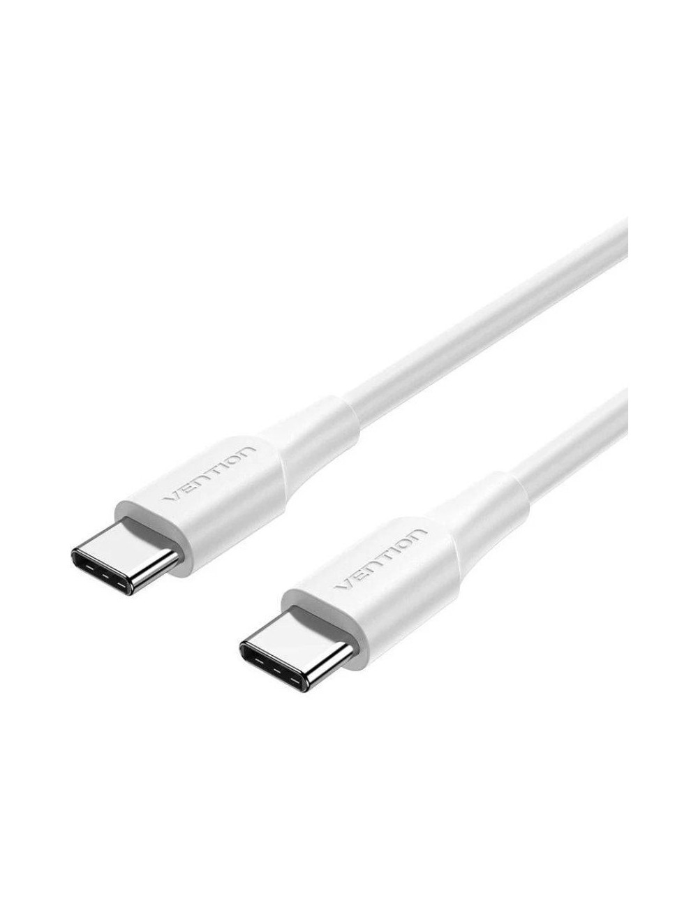 Cable USB 2.0 Tipo-C 3A Vention TRCWH/ USB Tipo-C Macho - USB Tipo-C Macho/ Hasta 60W/ 480Mbps/ 2m/ Blanco