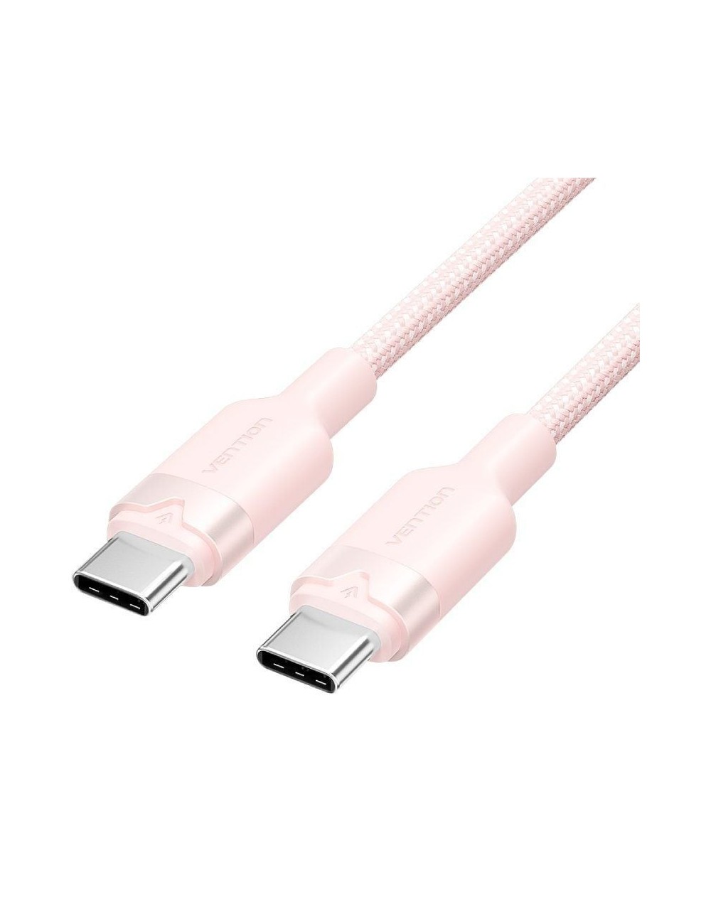 Cable USB 2.0 Tipo-C 3A Vention TRDPF/ USB Tipo-C Macho - USB Tipo-C Macho/ Hasta 60W/ 480Mbps/ 1m/ Rosa