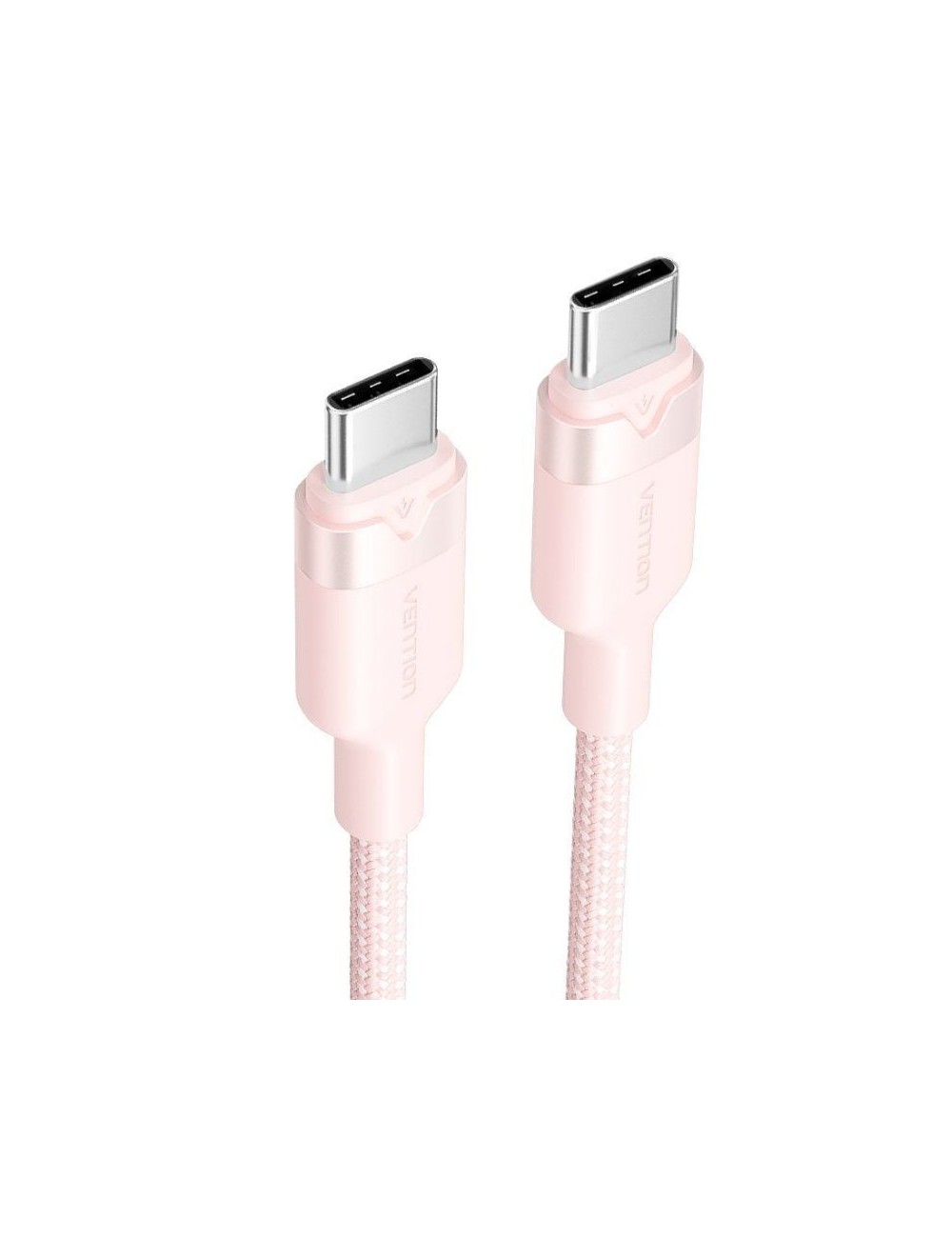 Cable USB 2.0 Tipo-C 3A Vention TRDPF/ USB Tipo-C Macho - USB Tipo-C Macho/ Hasta 60W/ 480Mbps/ 1m/ Rosa