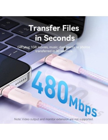 Cable USB 2.0 Tipo-C 5A Vention TRIJF/ USB Tipo-C Macho - USB Tipo-C Macho/ Hasta 240W/ 480Mbps/ 1m/ Dorado