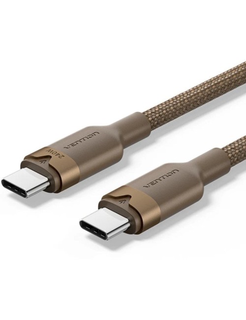 Cable USB 2.0 Tipo-C 5A Vention TRIJH/ USB Tipo-C Macho - USB Tipo-C Macho/ Hasta 240W/ 480Mbps/ 2m/ Dorado