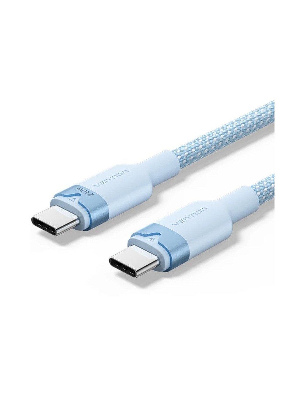 Cable USB 2.0 Tipo-C 5A Vention TRISF/ USB Tipo-C Macho - USB Tipo-C Macho/ Hasta 240W/ 480Mbps/ 1m/ Azul