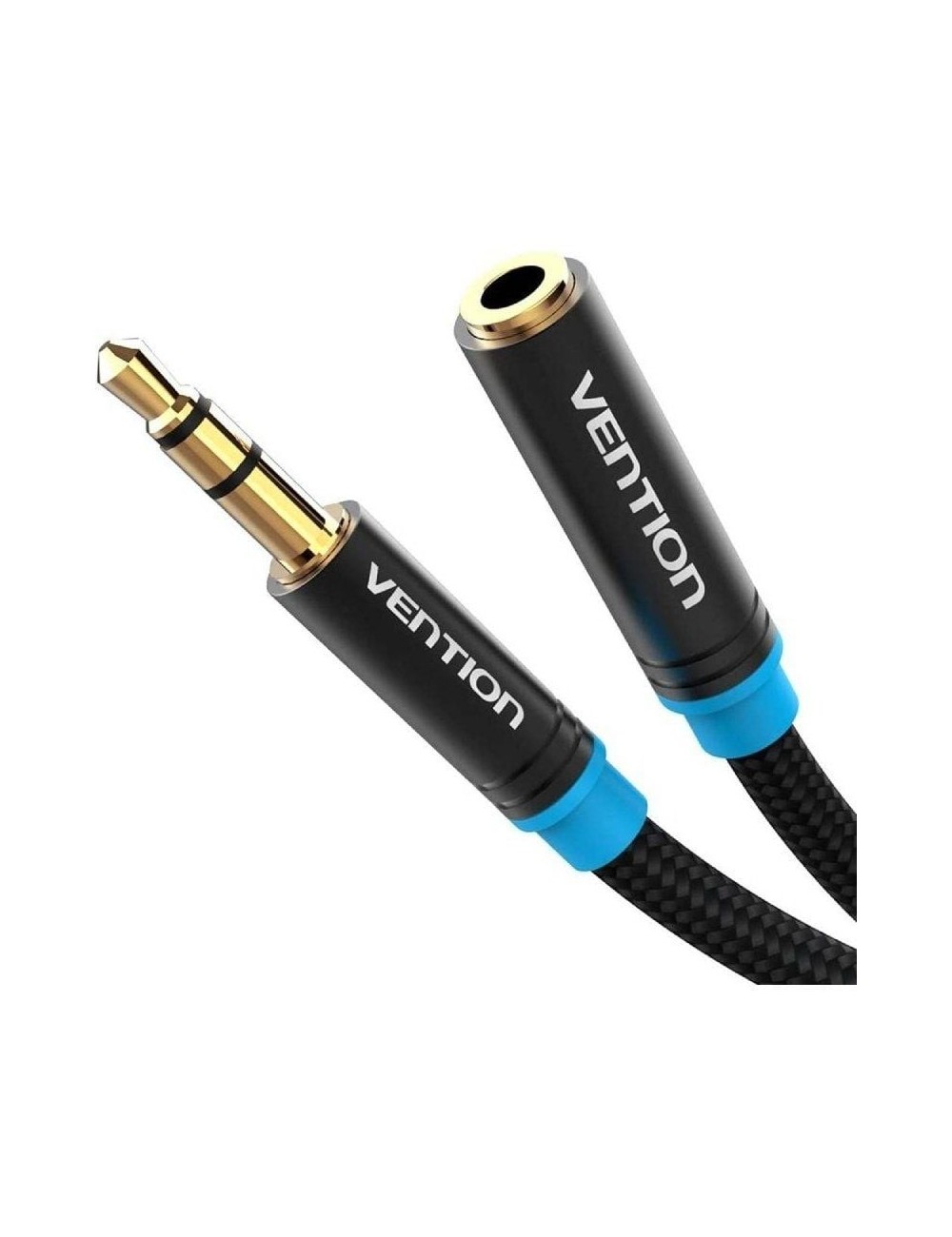 Cable Estéreo Vention VAB-B06-B500-M/ Jack 3.5 Macho - Jack 3.5 Hembra/ 5m/ Negro