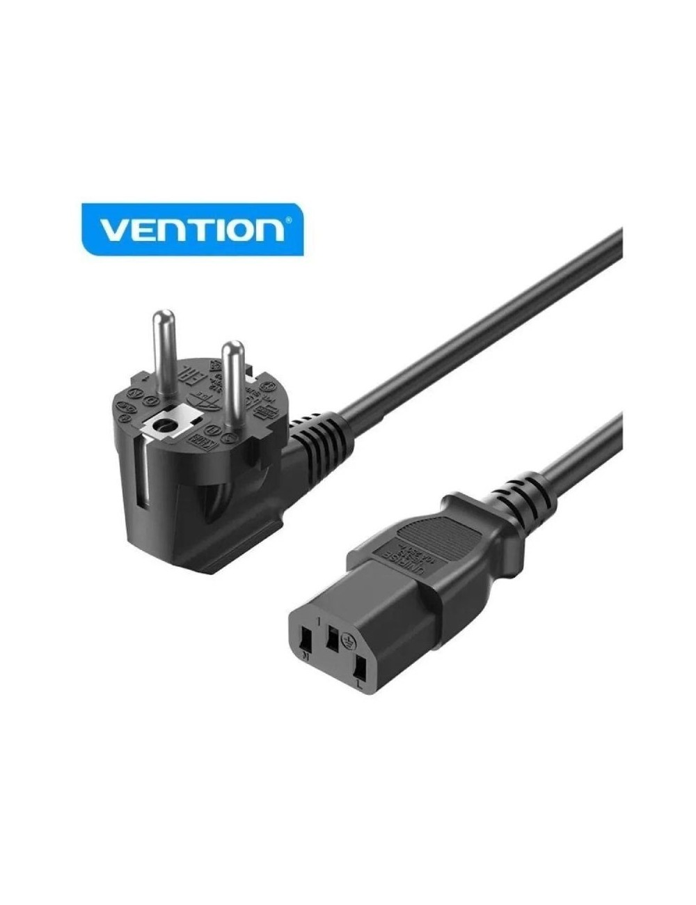Cable de Alimentación Vention ZCJBAC/ IEC C13 Hembra - CEE7 Macho/ 1.8m/ Negro
