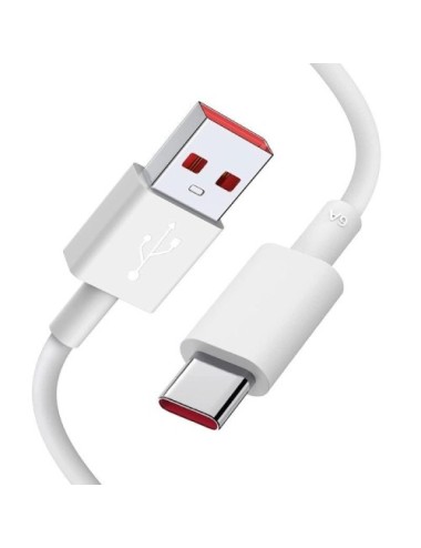 Cable USB Xiaomi 6A Type-A to Type-C/ USB Macho - USB Tipo-C Macho/ 1m/ Blanco