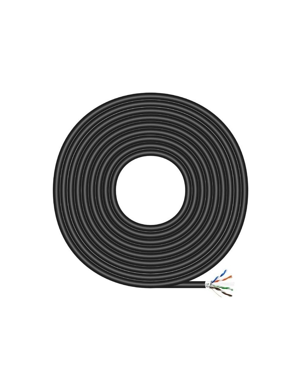 Bobina de Cable RJ45 para Exteriores FTP AWG24 Aisens A135-0673 Cat.6/ 100m/ Impermeable/ Negro