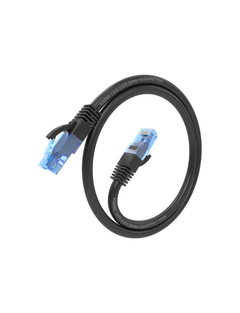 Cable de Red RJ45 AWG26 CCA UTP Aisens A135-0840 Cat.6/ 30cm/ Negro