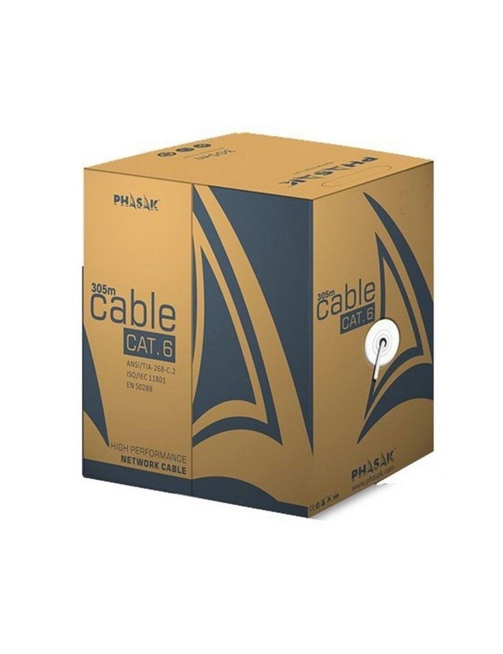 Bobina de Cable RJ45 UTP Phasak PHR 6301 Cat.6/ 305m/ Gris