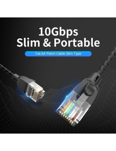 Cable de Red RJ45 UTP Vention IBIBH Cat.6A/ 2m/ Negro