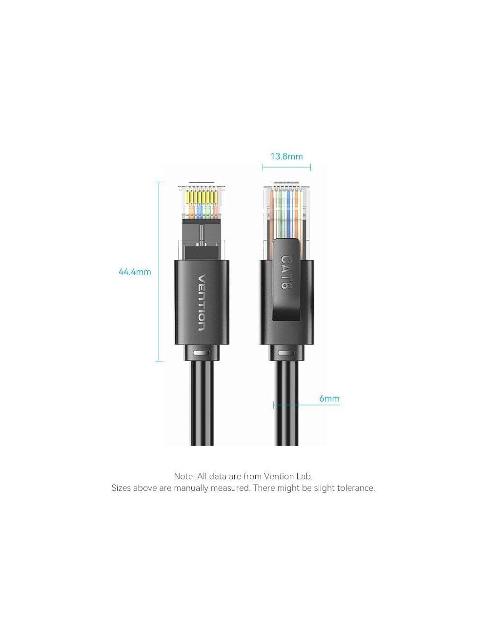 Cable de Red RJ45 UTP Vention IBRBJ Cat.6/ 5m/ Negro