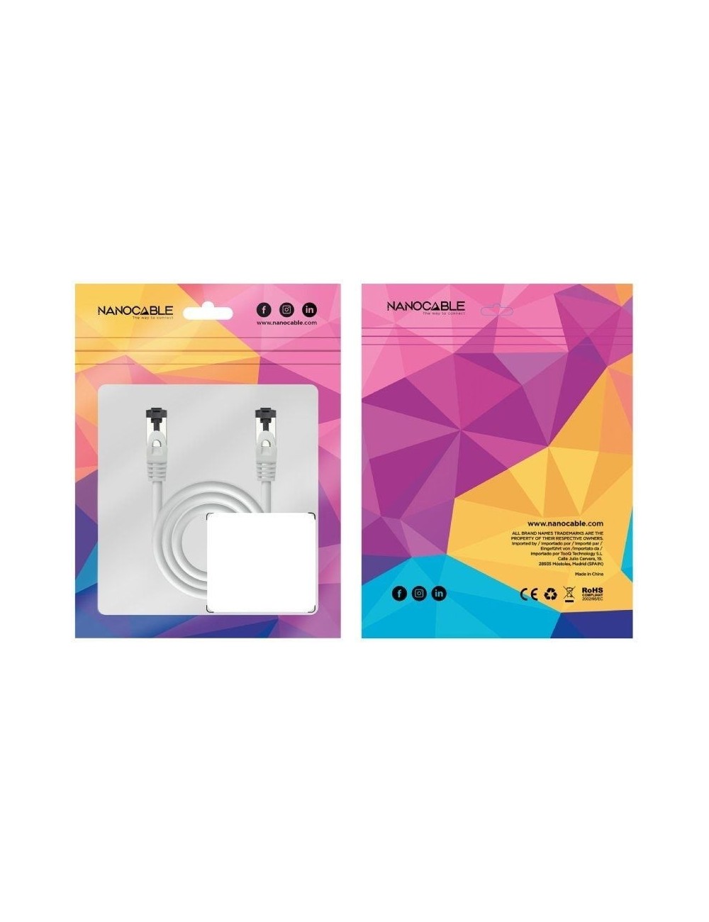 Cable de Red RJ45 SSTP Nanocable 10.20.2001 Cat.8.1/ 1m/ Gris