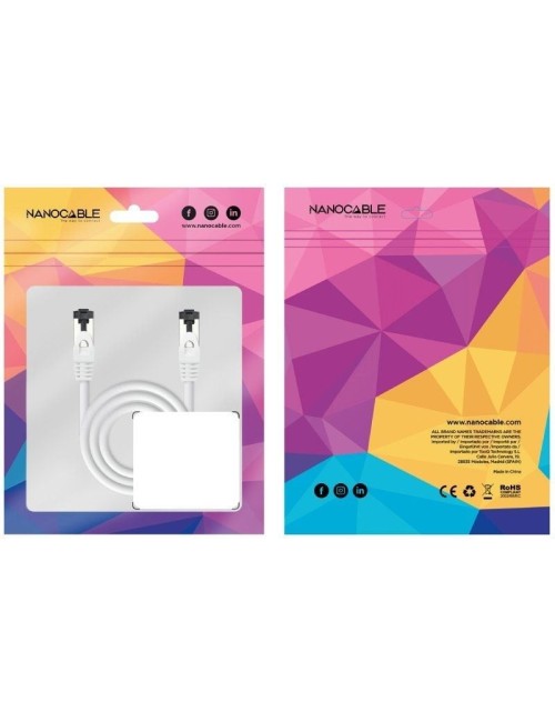 Cable de Red RJ45 SSTP Nanocable 10.20.2001-W Cat.8.1/ 1m/ Blanco