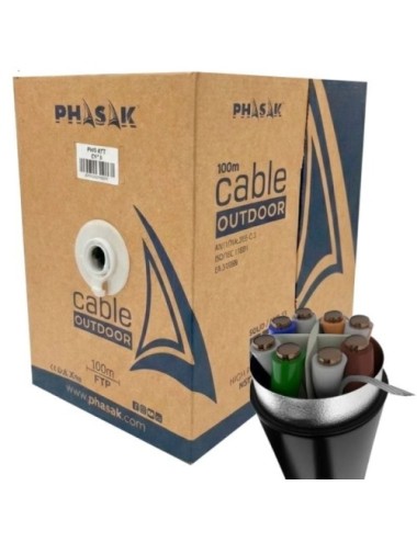 Bobina de Cable RJ45 FTP Phasak PHR 671 Cat.6/ 100m