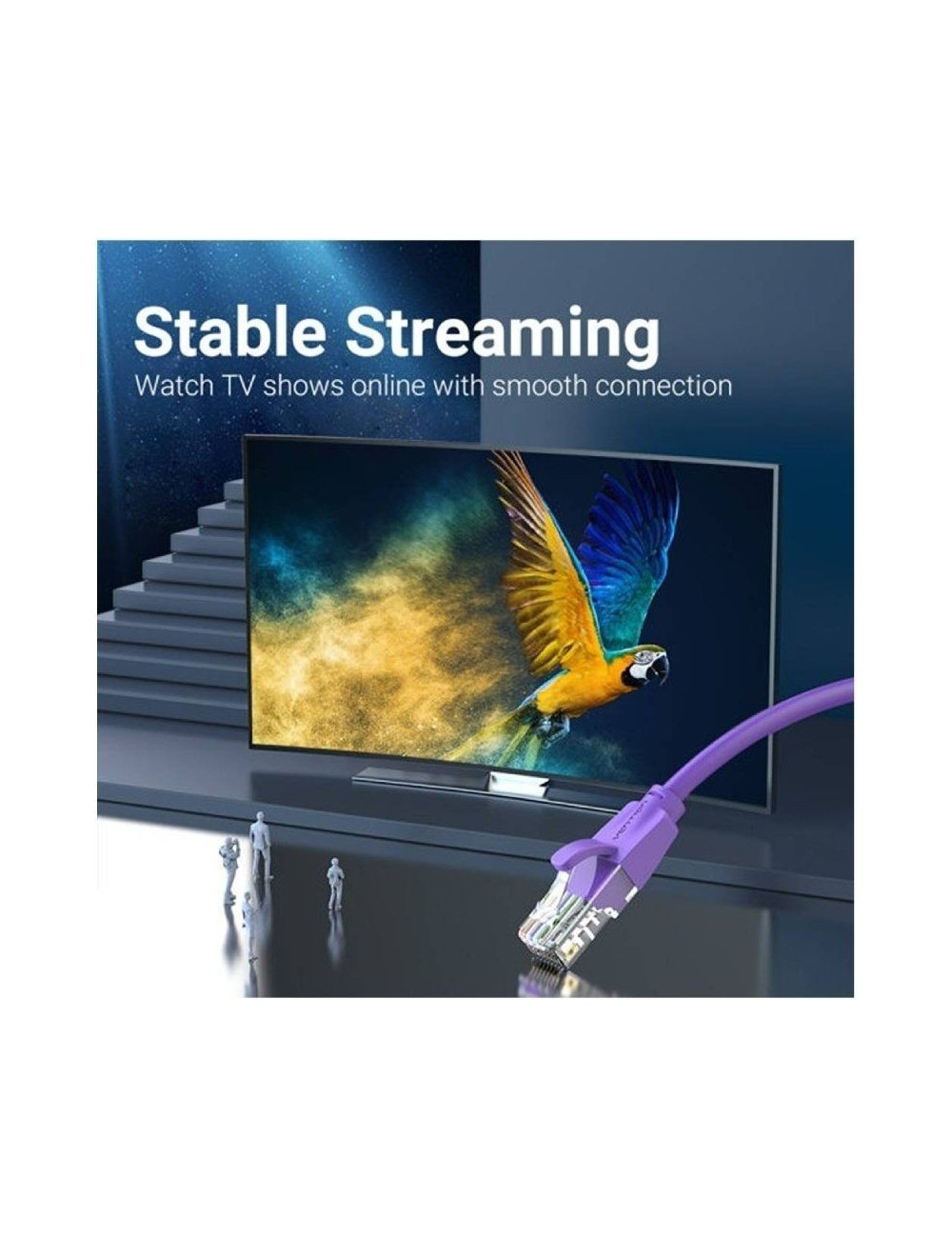 Cable de Red RJ45 UTP Vention IBEVF Cat.6/ 1m/ Morado
