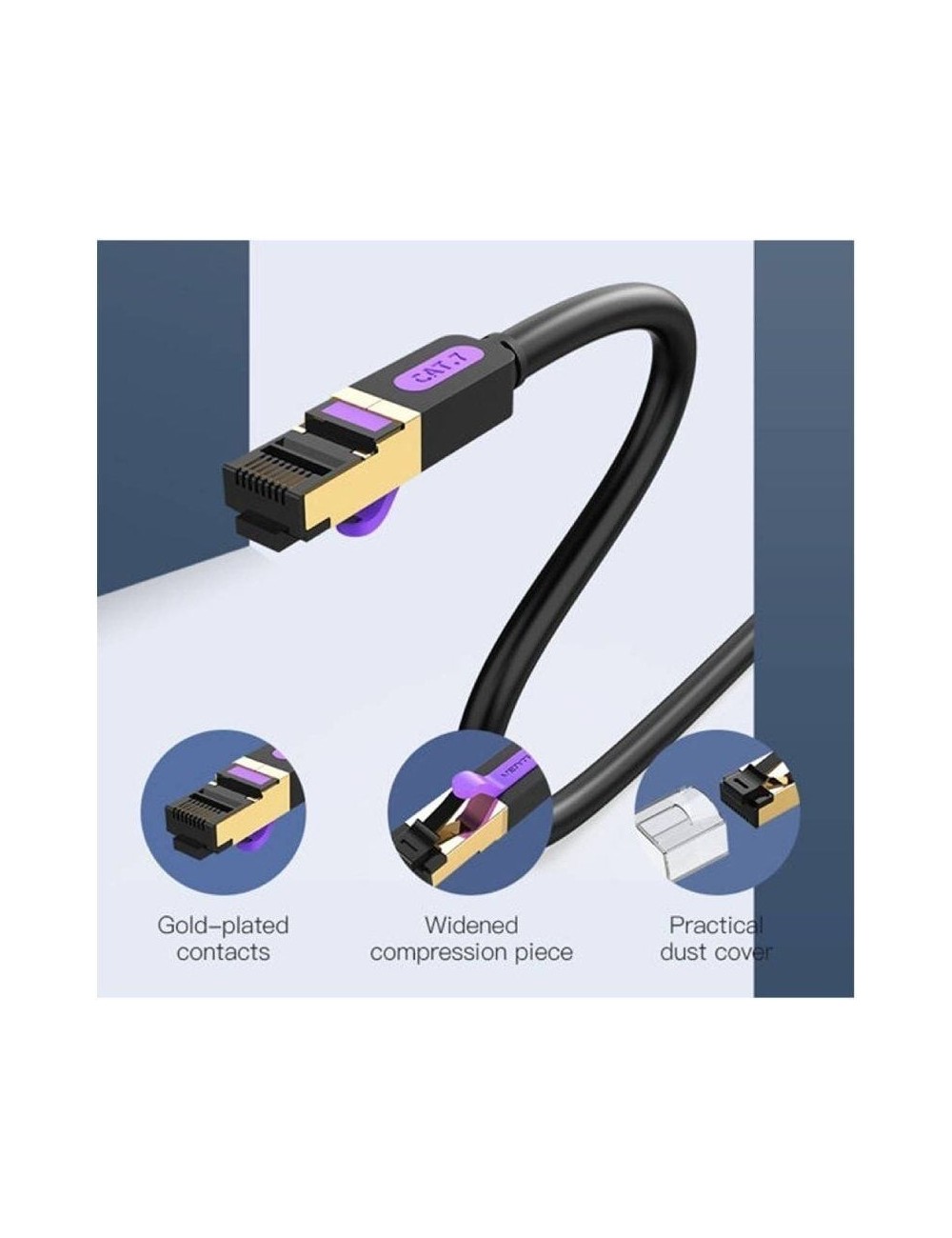 Cable de Red RJ45 SFTP Vention ICDBN Cat.7/ 15m/ Negro