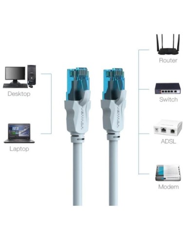 Cable de Red RJ45 UTP Vention VAP-A10-S300 Cat.5e/ 3m/ Azul y Negro