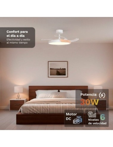 Ventilador de Techo Grunkel SKYDUAL42/ 30W/ 4 Aspas 106cm/ 6 Velocidades